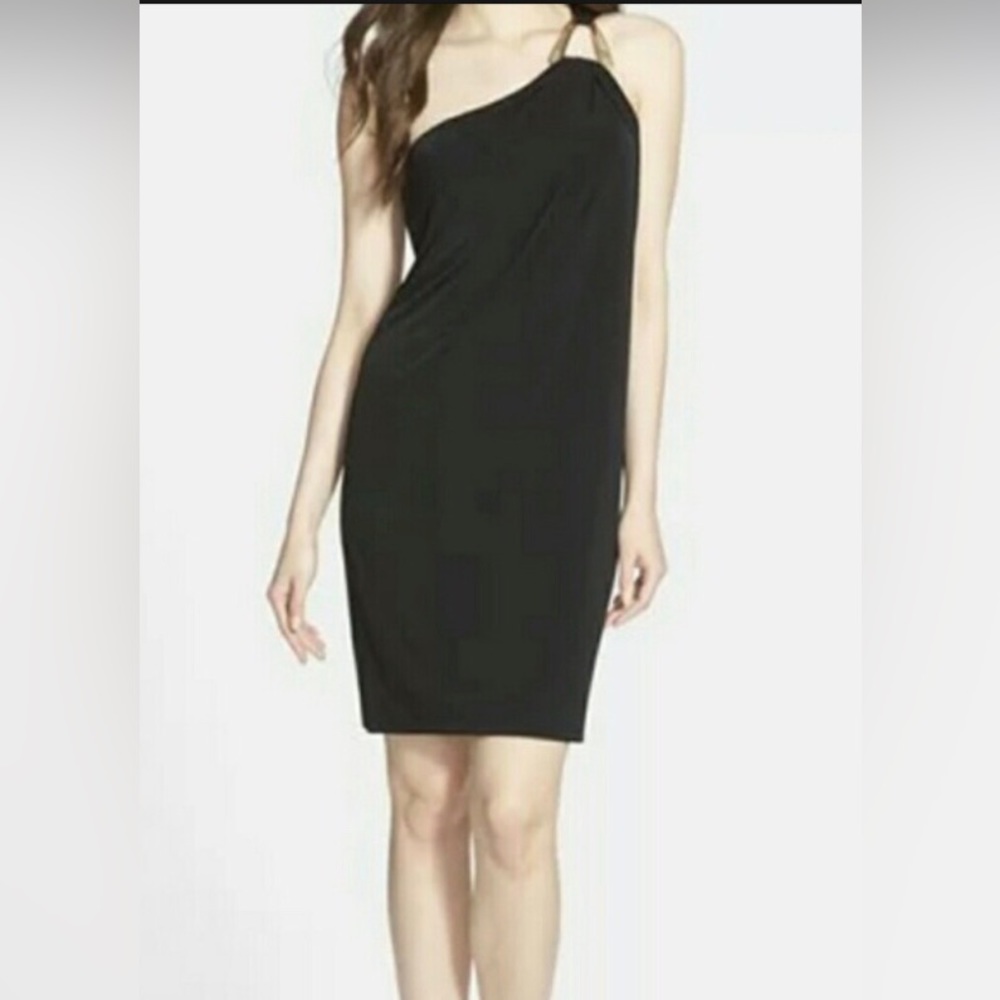 Asymmetrical/one shoulder Michael Kors black dress